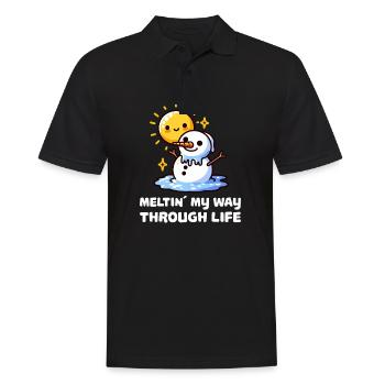 Schmelzen Meinen Weg Durch Das Leben Schneemann - Männer Poloshirt - Schwarz - Vorne - Kai (181cm)