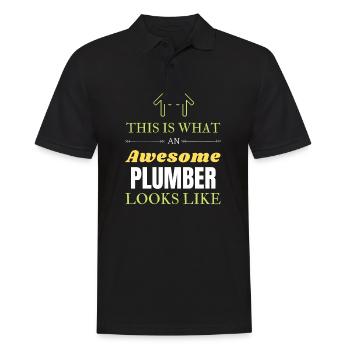 This is What an Awesome Plumber Looks Like - Men's Polo Shirt - black - Front - Kai (181cm)