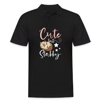 Fille hérisson mignon mais poignardé - Polo Homme - noir - Devant - Kai (181cm)