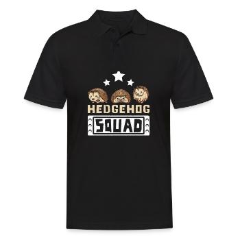 Hedgehog squad - Männer Poloshirt - Schwarz - Vorne - Kai (181cm)