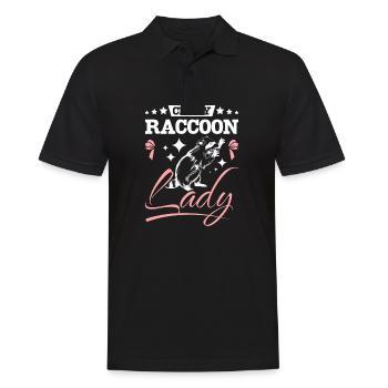 Crazy raccoon lady - Men's Polo Shirt - black - Front - Kai (181cm)