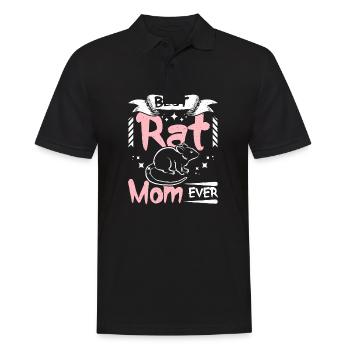 Best rat mom ever - Männer Poloshirt - Schwarz - Vorne - Kai (181cm)