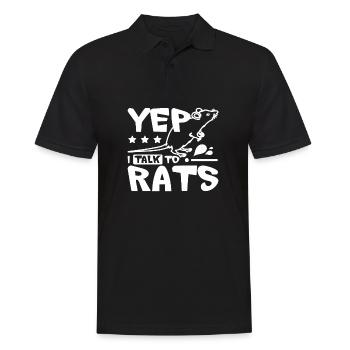 Yep I talk to rats - Männer Poloshirt - Schwarz - Vorne - Kai (181cm)
