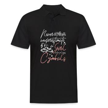 Never underestimate a girl who plays cymbals - Men's Polo Shirt - black - Front - Kai (181cm)