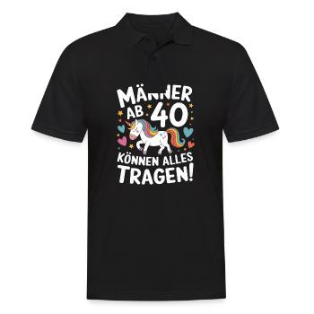 40. Geburtstag Mann 40 Jahre Deko Lustig Geschenk - Männer Poloshirt - Schwarz - Vorne - Kai (181cm)