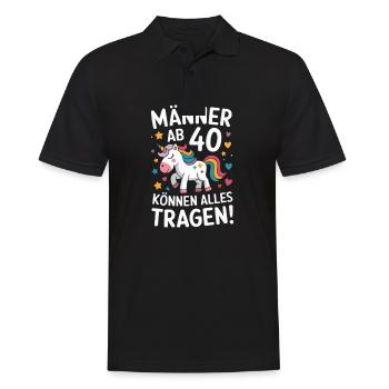 40. Geburtstag Mann 40 Jahre Deko Lustig Geschenk - Männer Poloshirt - Schwarz - Vorne - Kai (181cm)