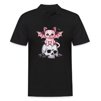 Kawaii Chat Pastel Goth Mignon Effrayant - Polo Homme - noir - Devant - Kai (181cm)