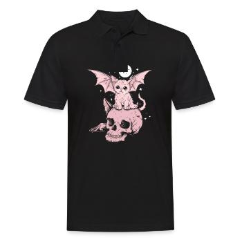 Kawaii Chat Pastel Goth Mignon Effrayant - Polo Homme - noir - Devant - Kai (181cm)