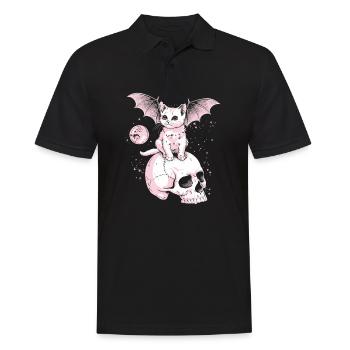 Kawaii Chat Pastel Goth Mignon Effrayant - Polo Homme - noir - Devant - Kai (181cm)