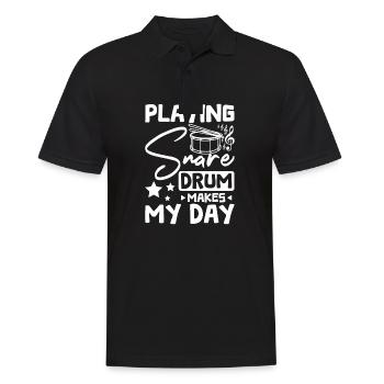 Playing snare drum makes my day - Männer Poloshirt - Schwarz - Vorne - Kai (181cm)
