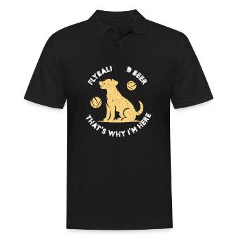flyball and beer that why Im here Design - Men's Polo Shirt - black - Front - Kai (181cm)