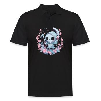 Kawaii Reaper Pastel Goth Cute Anime - Männer Poloshirt - Schwarz - Vorne - Kai (181cm)