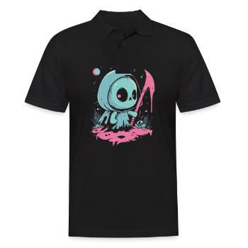 Kawaii Reaper Pastel Goth Cute Anime - Männer Poloshirt - Schwarz - Vorne - Kai (181cm)