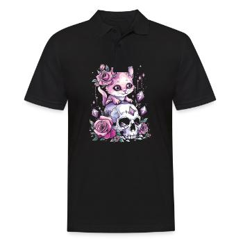 Kawaii Cat Pastel Goth Cute Anime - Men's Polo Shirt - black - Front - Kai (181cm)