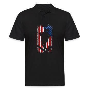 Drapeau américain des États-Unis 4 de juillet ramoneur - Polo Homme - noir - Devant - Kai (181cm)