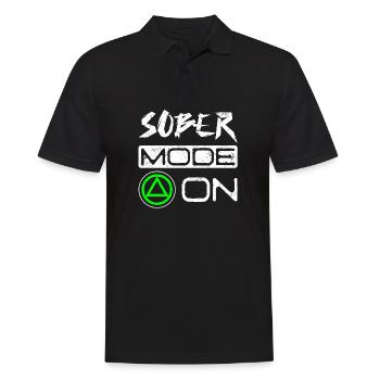 Sobriety Sober mode on - Männer Poloshirt - Schwarz - Vorne - Kai (181cm)