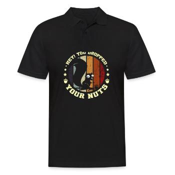 Funny Squirrel hey you dropped your nuts - Männer Poloshirt - Schwarz - Vorne - Kai (181cm)