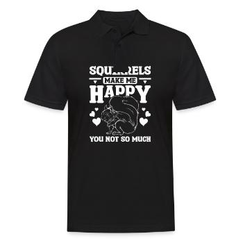 Squirrels make me happy you not so much - Männer Poloshirt - Schwarz - Vorne - Kai (181cm)