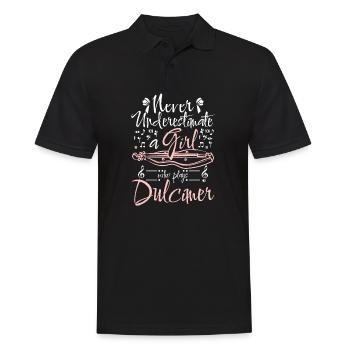 Never underestimate a girl who plays dulcimer - Men's Polo Shirt - black - Front - Kai (181cm)