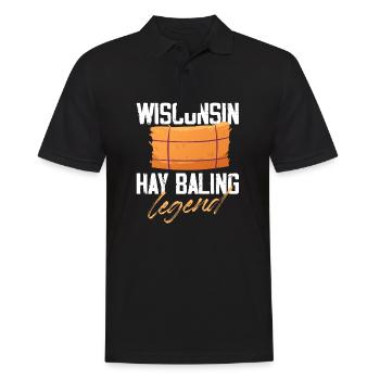 Wisconsin Hay Baling Legend Straw Bale Farming - Männer Poloshirt - Schwarz - Vorne - Kai (181cm)
