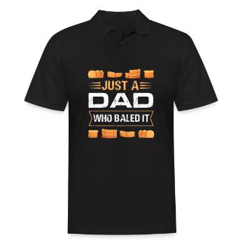 Just A Dad Who Baled It Hay Baling Farming - Männer Poloshirt - Schwarz - Vorne - Kai (181cm)