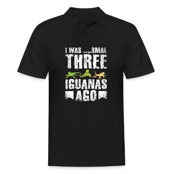 I was normal three iguanas ago - Männer Poloshirt - Schwarz - Vorne - Kai (181cm)
