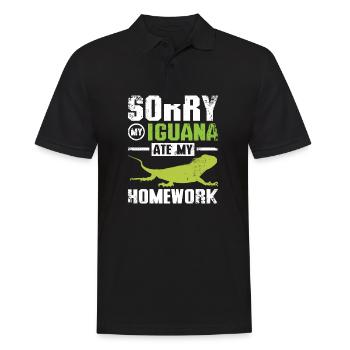 Sorry my Iguana ate my homework - Männer Poloshirt - Schwarz - Vorne - Kai (181cm)