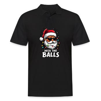 Basketball Im Weihnachtsmannkostüm-Deck The Balls - Männer Poloshirt - Schwarz - Vorne - Kai (181cm)