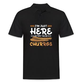 Je suis juste ici pour les churros - Polo Homme - noir - Devant - Kai (181cm)