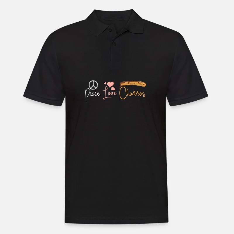 Peace love Churros - Männer Poloshirt - Schwarz
