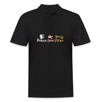 Peace Love Sitar - Männer Poloshirt - Schwarz - Vorne - Kai (181cm)