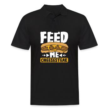 Feed me Cheesesteak - Men's Polo Shirt - black - Front - Kai (181cm)