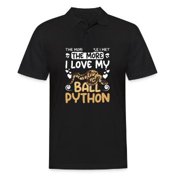 more people I met the more I love my ball python - Men's Polo Shirt - black - Front - Kai (181cm)