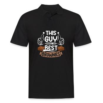 This guy makes the best brownies - Männer Poloshirt - Schwarz - Vorne - Kai (181cm)