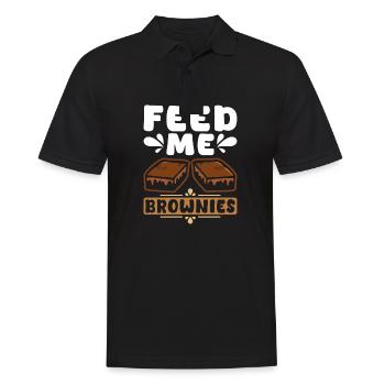 Feed Me Brownies - Men's Polo Shirt - black - Front - Kai (181cm)