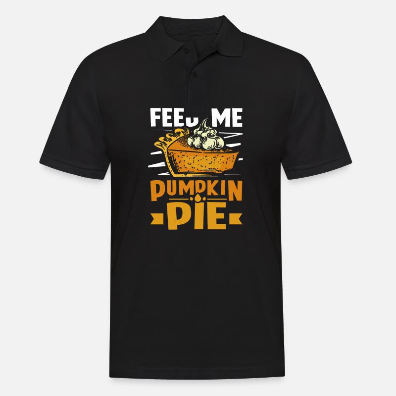 Feed me Pumpkin pie - Männer Poloshirt - Schwarz