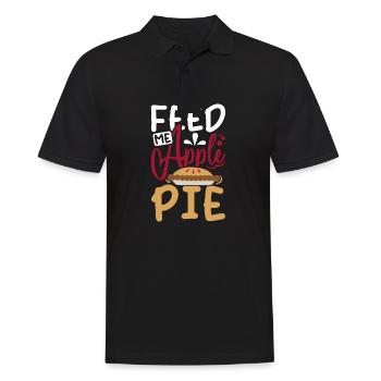 Feed me Apple pie - Männer Poloshirt - Schwarz - Vorne - Kai (181cm)
