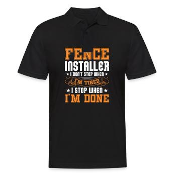 dad is my name building fences is my game Design - Männer Poloshirt - Schwarz - Vorne - Kai (181cm)
