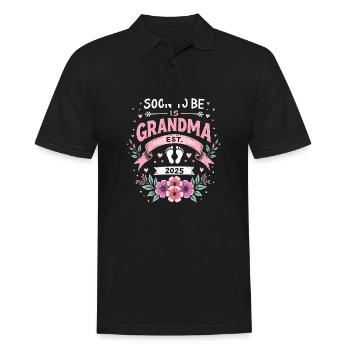 Bald Oma, soon to be grandma - Männer Poloshirt - Schwarz - Vorne - Kai (181cm)
