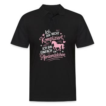 Pferdeliebhaber Reiten Pferde Mädchen Reiterin - Männer Poloshirt - Schwarz - Vorne - Kai (181cm)
