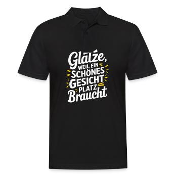 Frisur Glatze Haarausfall, Lustiges Glatzenträger - Männer Poloshirt - Schwarz - Vorne - Kai (181cm)