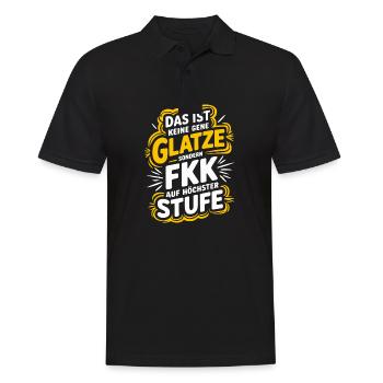 Haarausfall Glatze Frisur, Lustiges Glatzenträger - Männer Poloshirt - Schwarz - Vorne - Kai (181cm)