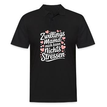 Zwillingsmama Mama von Zwillingen Zwillings Mutter - Männer Poloshirt - Schwarz - Vorne - Kai (181cm)