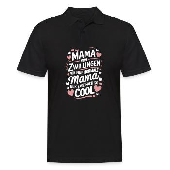Zwillingsmama Zwillings Mutter Mama von Zwillingen - Männer Poloshirt - Schwarz - Vorne - Kai (181cm)