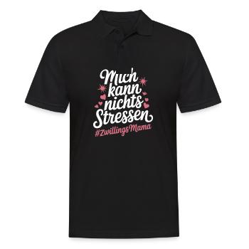Zwillingsmama Mama von Zwillingen Zwillings Mutter - Männer Poloshirt - Schwarz - Vorne - Kai (181cm)
