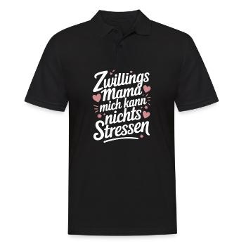 Zwillingsmama Mama von Zwillingen Zwillings Mutter - Männer Poloshirt - Schwarz - Vorne - Kai (181cm)