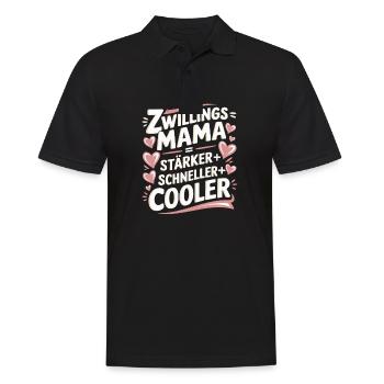 Zwillings Mutter Zwillingsmama Zwillinge Mama - Männer Poloshirt - Schwarz - Vorne - Kai (181cm)