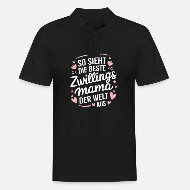 Zwillingsmama - Männer Poloshirt - Schwarz