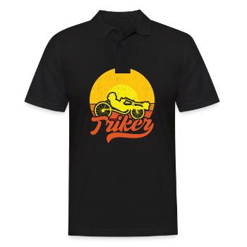 Triker Laid-Back Reclining Bike Tricycle Recumbent - Men's Polo Shirt - black - Front - Kai (181cm)