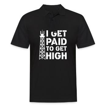 I Get Paid To Get High Transmission Tower Climber - Männer Poloshirt - Schwarz - Vorne - Kai (181cm)
